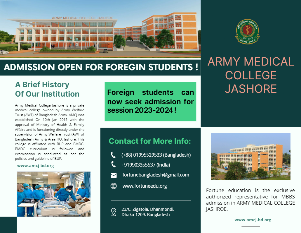 Exclusive Official Representative of Army Medical College Jashore 