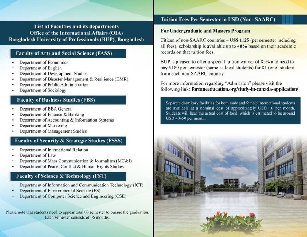 BUP International Student Admission